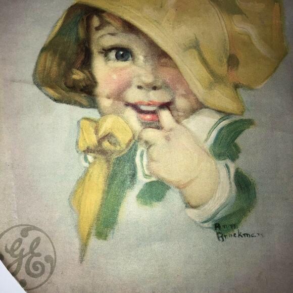 Antique Ann Brockman GE Ad Print 1930s Original Frame - Picture 11 of 12